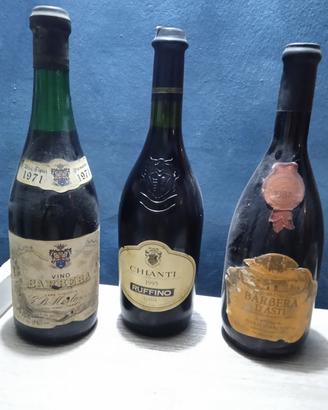 Lotto 3 Bottiglie di Vino Vintage da Collezione