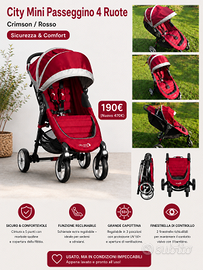 Passeggino City Mini 4 ruote con funzione reclinab