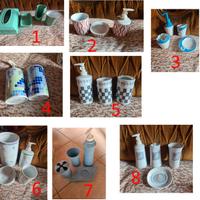 7 SET DA BAGNO PORCELLANA - vari decori