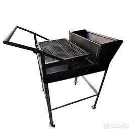 BARBECUE LEGNA E CARBONE GRIGLIA GIREVOLE 60 CM.