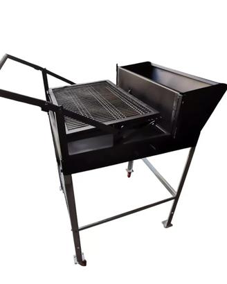 BARBECUE LEGNA E CARBONE GRIGLIA GIREVOLE 60 CM.