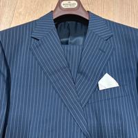 Completo gessato blu uomo