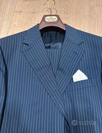 Completo gessato blu uomo