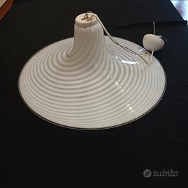 lampadario in Murano vortice bianco 