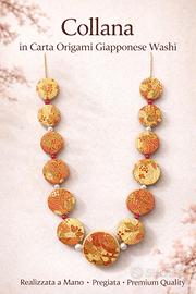 Collana in decoupage carta origami washi 