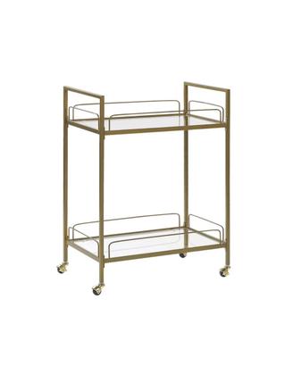 Carrello portavivande oro con ripiani in vetro