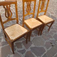 sedie in noce e paglia