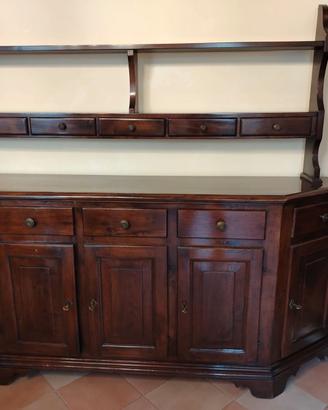 Credenza con piattaia in legno massiccio