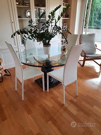 6 sedie design "Calligaris" pelle bycast