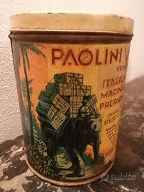 Antico barattolo in latta Paolini Villani Venezia