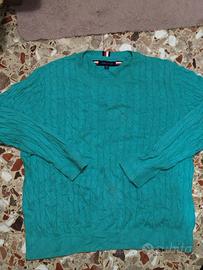 Maglione Uomo Tommy Hilfiger Cotone Azzurro