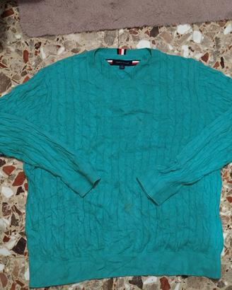 Maglione Uomo Tommy Hilfiger Cotone Azzurro