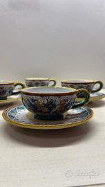 Set 6 Tazze con Piattino in Ceramica di Deruta