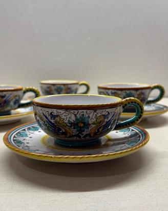 Set 6 Tazze con Piattino in Ceramica di Deruta