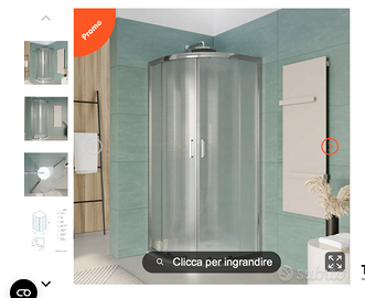 BOX DOCCIA semicircolare 75x75 h 185 NUOVO