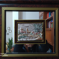 Quadro legno e placcato argento