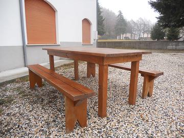Tavolo legno 200x85 completo di panche
