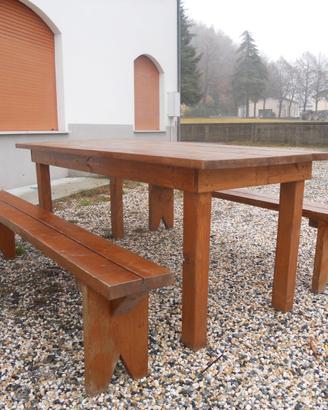 Tavolo legno 200x85 completo di panche