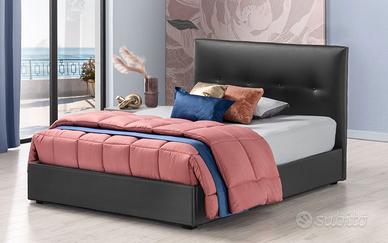 Letto una piazza e mezza ecopelle nero