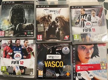 Videogiochi PS3-Dishonored,Fifa,Singstar,Darkness