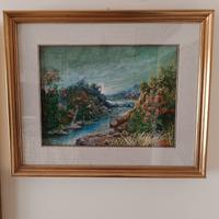 Quadro paesaggio fluviale