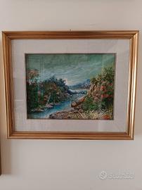 Quadro paesaggio fluviale