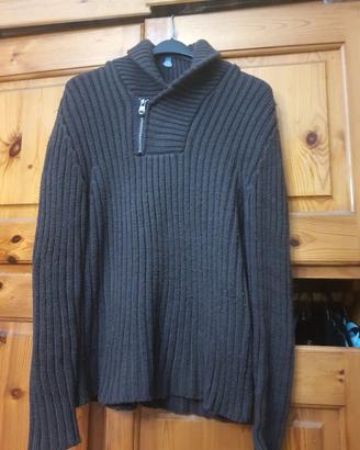 maglione pesante uomo taglia  M a righe  Marrone