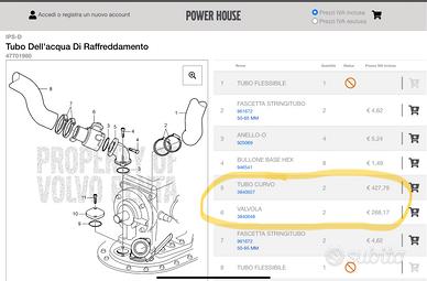 Volvo penta IPS valvola e tubo curvo 3840048