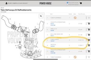 Volvo penta IPS valvola e tubo curvo 3840048