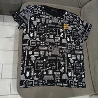 T-shirt Bershka taglia L con ricamo GREAT! giallo