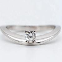 Anello solitario oro bianco 18kt con diamante 0,15