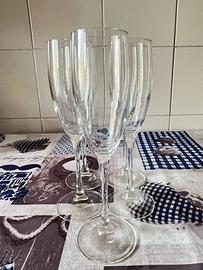 5 Flûte da Spumante/Champagne in vetro