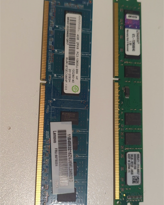 Lotto 8GB RAM DDR3 1333MHz (2x4GB) per PC Desktop