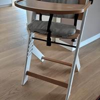 Seggiolone con cuscino ENOCK legno bianco