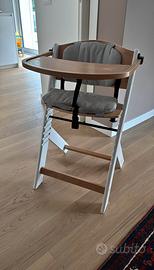 Seggiolone con cuscino ENOCK legno bianco