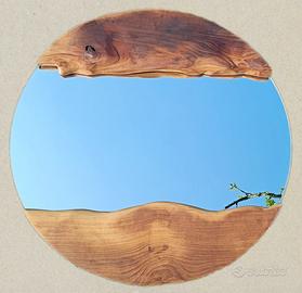Specchio rettangolare in legno di ciliegio