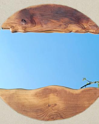Specchio rettangolare in legno di ciliegio