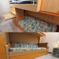 TRATTABILE letto castello con armadio ottime cond.
