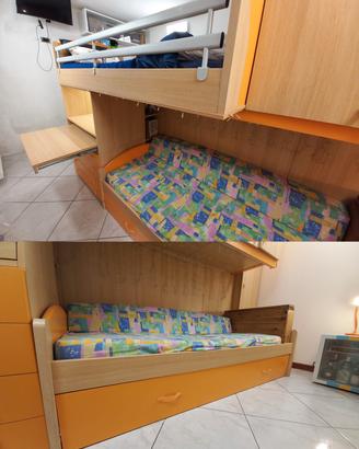 TRATTABILE letto castello con armadio ottime cond.