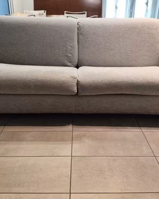 Divano letto 4 posti – tessuto grigio sfoderabile