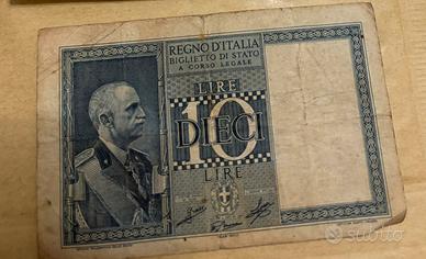 Banconote da 5 e 10 lire Regno VEIII