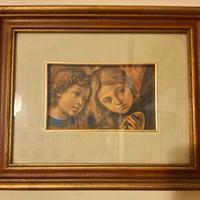 quadretto Madonna col Bambino e due angeli