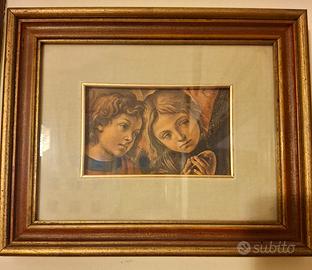quadretto Madonna col Bambino e due angeli