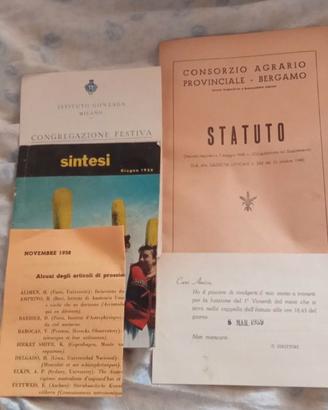 Materiale cartaceo anni 50