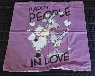 Federa quadrata cotone 60x60 Happy People in Love
