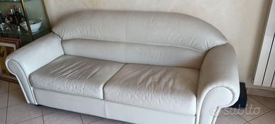 Divano letto in vera pelle