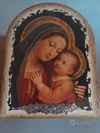 Icona Sacra con fregio in argento