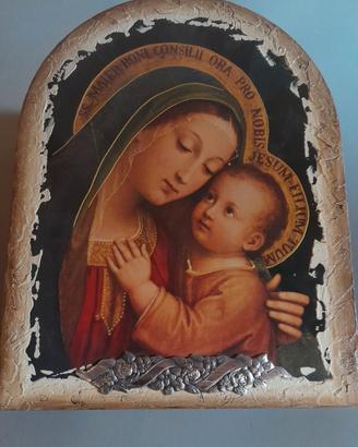 Icona Sacra con fregio in argento