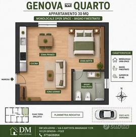 Quarto monolocale arredato a pochi passi dal mare