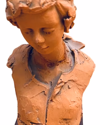 Gianni Visentin raro busto terracotta firmato